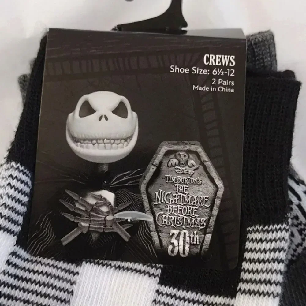 Disney The Nightmare Before‎ Christmas 3 Pairs Crew Socks NWT